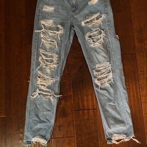 Ultra Distressed Mom Jeans
